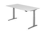 HAMMERBACHER XBHM2E höhenverstellbarer Schreibtisch 65,0 - 130,0 cm - elektrisch weiß / silber