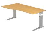 HAMMERBACHER VUS18/6/S höhenverstellbarer Schreibtisch 68 - 86 cm buche / silber
