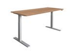 HAMMERBACHER VXMKA19/N/S elektrisch höhenverstellbarer Schreibtisch 70,0 - 120,0 cm - elektrisch nussbaum / silber