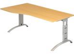 HAMMERBACHER VFS18/6/S höhenverstellbarer Schreibtisch 65 - 85 cm buche / silber