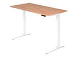 HAMMERBACHER VXBHM16/N/WW elektrisch höhenverstellbarer Schreibtisch 65,0 - 130,0 cm - elektrisch nussbaum / weiß