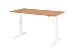 HAMMERBACHER VXMKA16/N/W elektrisch höhenverstellbarer Schreibtisch 70,0 - 120,0 cm - elektrisch nussbaum / weiß