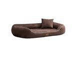 Tierlando MARLON VISCO PLUS Velours - Orthopädisches Hundebett braun 1,4 m, 30 cm, 1 m
