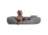 Tierlando ® Orthopädisches Hundebett SAMMY | Robuster Polyester | Dicke Umrandung hellgrau / grau-meliert 1,7 m, 35 cm, 1,1 m