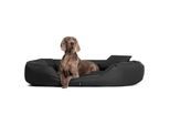 Tierlando ® Orthopädisches Hundebett SAMMY | Robuster Polyester | Dicke Umrandung anthrazit 1,4 m, 30 cm, 1,05 m