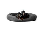 Tierlando ® Orthopädisches Hundebett Sammy VISCO | High-Tech-Velours | L - XXXXL schwarz/ graphit 1,7 m, 35 cm, 1,1 m