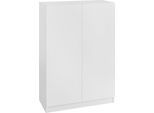 Schuhschrank BORCHARDT MÖBEL "Vaasa, Schuhregal mit 6 Fächern, höhenverstellbar", weiß, B:76cm H:120cm T:35cm, Holzwerkstoff, Schränke, Schuhschrank, Breite 76 cm, Höhe 120 cm, grifflose Optik