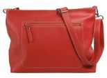 Umhängetasche SAMANTHA LOOK, Mädchen, Gr. B/H/T: 30cm x 24cm x 10cm onesize, rot, Leder, leicht glänzend, unifarben, Taschen Umhängetasche, echt Leder, Made in Italy