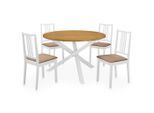 vidaXL 5-tlg. Essgruppe MDF Weiß