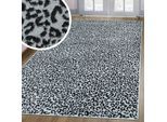Teppich GOODPRODUCT "Fynna, Leoparden-Muster, Animalprint", grau, B:240cm H:9mm L:320cm, Kunstfaser, Teppiche, Teppich, besonders weicher Flor, Wohnzimmer, Schlafzimmer, Esszimmer, Leo