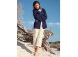 Fleecejacke CASUAL LOOKS, Damen, Gr. 24, blau (marine), 100% Polyester, unifarben, lässig geschnitten, Jacken Fleecejacke