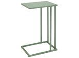 Beistelltisch, Grün, Metall, Holzwerkstoff, rechteckig, eckig, Flachrohr, 40x60x30 cm, Wohnzimmer, Wohnzimmertische, Beistelltische, Beistelltische Metall