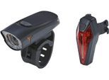 Fahrradbeleuchtung PROPHETE "LED Akku Beleuchtungs-Set", schwarz, Fahrradlampen
