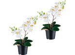 Kunstorchidee CREATIV GREEN "Orchidee Phalaenopsis", weiß, H:28cm, Kunststoff, Kunstpflanzen, mit real-touch-Blüten