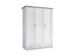 Babykleiderschrank Luca / Corner, Weiß, Eiche, Holzwerkstoff, 7 Fächer, 3 Schublade(n) Schubladen, 148x201x62 cm, in verschiedenen Größen erhältlich, Babymöbel, Babykleiderschrank