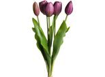 Kunstblume MY HOME "Tulpenbündel Holland real Touch", lila (aubergine), B:10cm H:35cm T:10cm Ø:10cm, Kunststoff, Kunstpflanzen, Kunstblume