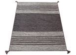Teppich PACO HOME "Kilim 217", grau, B:200cm H:12mm L:290cm, Baumwolle, Teppiche, Teppich, handgewebter Wendeteppich, reine Baumwolle, gestreift, Wohnzimmer