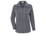 Fleecejacke CASUAL LOOKS, Damen, Gr. 52, grau (grau, meliert), 100% Polyester, meliert, unifarben, figurumspielend, Jacken Fleecejacke