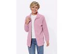Fleecejacke CASUAL LOOKS, Damen, Gr. 42, rosa (rosé), 100% Polyester, unifarben, lässig geschnitten, Jacken Fleecejacke