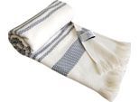 Hamamtuch FRAMSOHN FROTTIER "Boho Living - Zick Zack Muster", grau (beige, anthrazit, grau), B:100cm L:180cm, Hamam Frottier, Baumwolle, Handtücher, 100x180, zick zack & mit Fransen, ideal als Strandtuch, Sauna, Reise