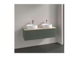 Villeroy und Boch Antao Waschtisch-Unterschrank K24153HL 120x36x50cm, Hahnloch, Waschbeckenplattenfarbe botticino, leaf green matt lacquer
