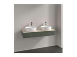 Villeroy und Boch Antao Waschtisch-Unterschrank L13113HL mit Beleuchtung, 1 Auszug, 1200 x 190 x 500 mm, Front mit Struktur, Leaf Green Matt Lacquer / Botticino