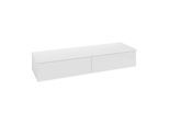 Villeroy und Boch Antao Sideboard L42000GF mit Beleuchtung, 2 Auszüge, 1600 x 268 x 500 mm, Front ohne Struktur, Glossy White Lacquer / Glossy White Lacquer