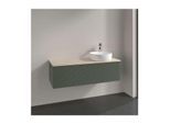 Villeroy und Boch Antao Waschtisch-Unterschrank K34153HL 120x36x50cm, Hahnloch, Waschbeckenplattenfarbe botticino, leaf green matt lacquer