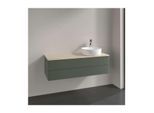 Villeroy und Boch Antao Waschtisch-Unterschrank L23053HL mit Beleuchtung, 2 Auszüge, 1200 x 360 x 500 mm, Front ohne Struktur, Leaf Green Matt Lacquer / Botticino