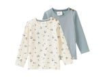 2 Baby Langarmshirts mit Blümchen