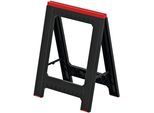 Klappbock PROSPERPLAST "Titan Stand", schwarz (schwarz, rot), B:58cm T:41,5cm, Kunststoff, Böcke, 58 x 41,5 x 77