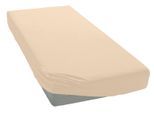 Spannbettlaken MY HOME "BLACKBERRY", beige (creme), B:180cm L:200cm, Jersey, Obermaterial: 100% Baumwolle, Bettlaken, Spannbettlaken, 100% Baumwolle, Matratzen bis 28 cm Höhe, Bettlaken, Spannbetttuch