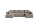 Carryhome Wohnlandschaft, Taupe, Kunststoff, 6-Sitzer, Füllung: Schaumstoffflocken,Schaumstoffflocken, U-Form, 305x140 cm, Liegefunktion, Schlafen auf Sitzhöhe, Rücken echt, haustierfreundlicher Bezug, Wohnzimmer, Sofas & Couches, Wohnlandschaften, Wohnlandschaften in U-Form