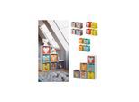 Vicco Treppenregal Raumteiler Bücherregal 6 Fächer Weiß Stufenregal Faltbox