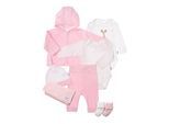 Erstausstattungspaket LILIPUT "Pünktchen", Mädchen, Gr. 50/56, rosa (weiß, rosa), 100% Baumwolle, KOB Set-Artikel Erstausstattungspaket, Bodies, Jacke, Hose, Mütze, Mullwindel und Socken