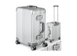 tectake® Aluminium Boardtrolley, eloxierte Aluminiumlegierung, 360° drehbare, gummierte Doppelrollen, gängige Handgepäckgröße von 20 Zoll mit Teleskopgriff