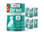 Supravit Hundenassfutter 6 x 820g Strauß