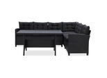 vidaXL Gartenmöbel-Sets Schwarz Poly-Rattan