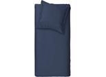 Bettwäsche CINDERELLA "Plain Sundays", blau (navy), B/L: 155cm x 220cm, 1 Stk., 1 Stk., Satin, B/L: 80cm x 80cm, 2 tlg., Satin, Obermaterial: 100% Baumwolle, Bettwäsche, Bettwäsche, mit Stehsaum