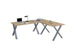VCM VCM Holz Schreibtisch Eckschreibtisch schlicht 160x130 L Form links oder rechts Arbeitstisch Platte 50 cm tief Computertisch Büromöbel - Lona X
