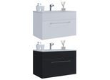 VCM 2-tlg. Waschplatz Waschtisch Waschbecken Unterschrank Breite 60 cm Badmöbel Set hängend mit einer Schublade Badinos
