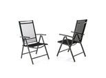 VCM 2er Set Klappstuhl Gartenstuhl schwarz Rahmen anthrazit klappbar verstellbare Lehne Maße B. 56 x T. 65 x H. 105cm