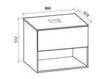 VCM 2-tlg. Waschtisch Waschplatz Waschbecken Breite 60 cm Badmöbel Set Bad Schrank Keramik Lendas ll