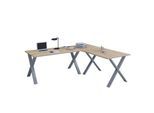 VCM VCM Holz Schreibtisch Eckschreibtisch schlicht 160x130 L Form links oder rechts Arbeitstisch Platte 50 cm tief Computertisch Büromöbel - Lona X