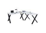 VCM VCM Holz Schreibtisch Eckschreibtisch schlicht 190x160 L Form links oder rechts Arbeitstisch Platte 80 cm tief Computertisch Büromöbel - Lona X