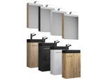 VCM 3-tlg Set Waschplatz für Gäste WC Gästebad Toilette Waschtisch mit Spiegelschrank Badmöbel Badezimmer Set – Slito SC-BL