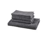 Joop! Frottierset UNI Cornflower, Anthrazit, Grau, Textil, 5-teilig, Abstraktes, Oeko-Tex® Standard 100, saugfähig, Aufhängeschlaufe, strapazierfähig, angenehm weich, hochwertige Qualität, Badtextilien, Handtuch-Sets