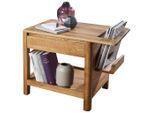Beistelltisch, Eiche, Holz, Eiche, vollmassiv, 1 Schublade(n) Schubladen, rechteckig, eckig, 40x50x70 cm, Wohnzimmer, Wohnzimmertische, Beistelltische