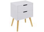 Xora Nachtschrank, Natur, Weiß, Holz, Holzwerkstoff, Kiefer, massiv, 2 Schublade(n) Schubladen, 40x60x30 cm, Schlafzimmer, Nachttische
