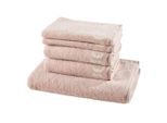 Joop! Frottierset Classic Doubleface, Rosa, Textil, 5-teilig, Uni, Oeko-Tex® Standard 100, saugfähig, Aufhängeschlaufe, strapazierfähig, angenehm weich, hochwertige Qualität, Badtextilien, Handtuch-Sets